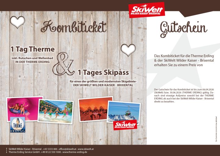 Kombiticket Skipass SkiWelt Therme Erding