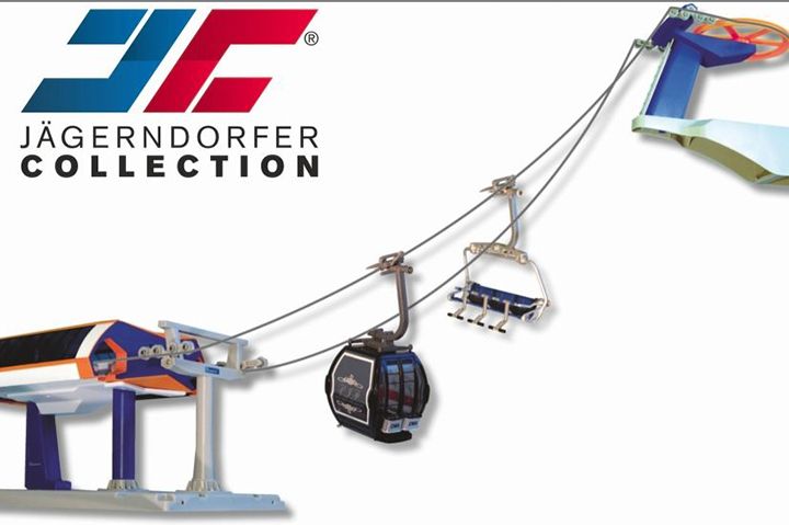 Model mountain railway ski lift